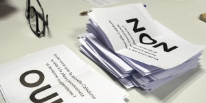 Voting ballots in Noumea on Sunday as New Caledonia went to the polls to determine its future.