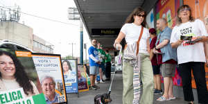 Voters at the Chapel Street,Windsor polling booth