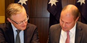 Philip Lowe and Treasurer Josh Frydenberg are pulling in different economic directions.