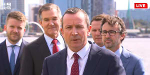 Mark McGowan with resources industry heavyweights on Tuesday morning.