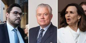 Federal Court Justice Michael Lee (centre) dismissed the defamation case brought by Bruce Lehrmann (left) against Network Ten and Lisa Wilkinson (right).