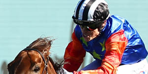 Chain Of Lightning rips clear in the TJ Smith Stakes at Randwick two weeks ago.