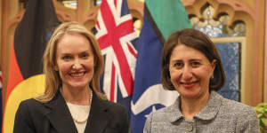 NSW Minister for Sport Natalie Ward and NSW Premier Gladys Berejiklian in June.