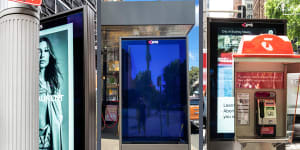 Some of the billboards are located right next to phone booths,largely obscuring one side from view. Photos:Michael Koziol and Steven Siewert