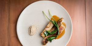 Chicken with celeriac,hazelnut and chicory.