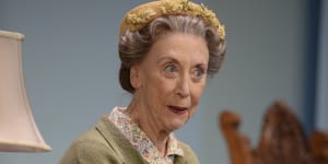 Judi Farr as Miss Marple in Agatha Christie’s A Murder is Announced,2014.