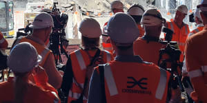 Brisbane’s underground rail tunnel emerges at Exhibition train station