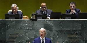 US President Joe Biden addresses the 78th session of the United Nations General Assembly.