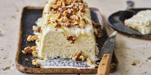 Adam Liaw’s honey and walnut semifreddo.