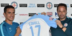 Tim Cahill after signing with Melbourne City.