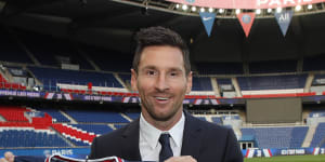 Lionel Messi was unveiled as a Paris-Saint Germain player,set to earn in excess of $100 million a season on Wednesday.