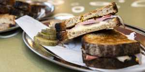 Daily takeaway sandwiches include ham and cheddar toasties.
