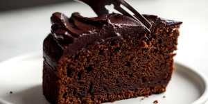 The chocolate cake has the more humble title of'take-home chocolate cake'in Ottolenghi stores.
