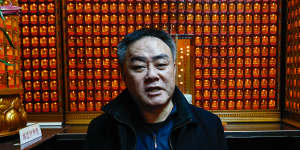 Liang at the Guanghe Fude temple in Taipei.