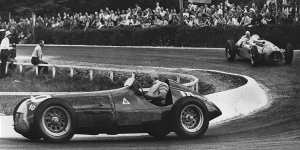 The Alfa Romeo 158 at the Belgium Grand Prix at Spa in 1950.