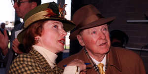 Gai Waterhouse with her father Tommy Smith,who developed the formula that delivered 13 Golden Slipper to Tulloch Lodge
