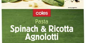 Coles spinach and ricotta agnolotti.