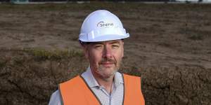 Stephen Marlow,general manager of Seqirus,at what he hopes will be Victoria’s future mRNA vaccine production site in Tullamarine.