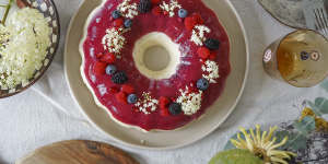 Katrina Meynink’s two-tone jelly and panna cotta.