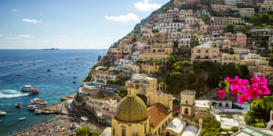 The town of Positano on Italy’s Amalfi coast. 