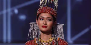 ‘I was so scared’:Miss Universe Myanmar arrives for pageant with a message