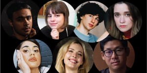 Fresh faces:Top row,Thomas Weatherall,Nadia Hernandez,Babyface Mal and Alice Englert;Second row,Ayesha Madon,Emme Hoy and Andre Dao.