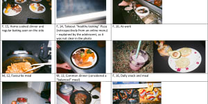 Photos reflecting “food in my life” for adolescents at the city high school,including bags of chips described as “favourite foods”.