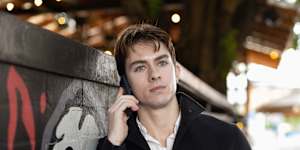 Michael Bengston is 22,and has a brick phone instead of a smart one.