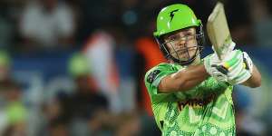 Sam Konstas hits out for the Sydney Thunder.