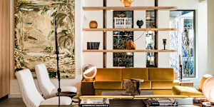 The sunken lobby is a relaxing place to meet.