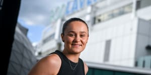 Ash Barty at the launch of her autobiography at Melbourne Park in November.
