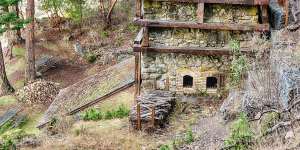 An old lime kiln was part of the early industry on San Juan Island in Washington State.