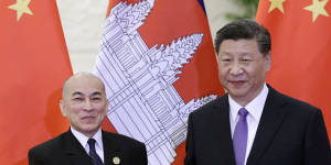 Cambodia's King Norodom Sihamoni meets Chinese Preisdent Xi Jinping in May.