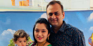 Bhaumik Dholakiya,wife Laxita and son Reyansh. 