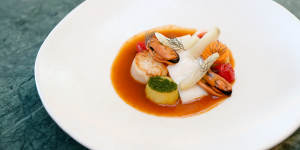 Go-to dish:a reimagined bouillabaisse.