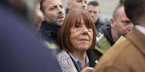 Gisele Pelicot exits the Avignon courthouse,in southern France,after all the men accused along with her husband of raping her were found guilty.