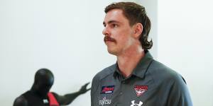 Joe Daniher at a media op ahead of the 2020 season,which he'll start at Essendon following a failed trade request. 