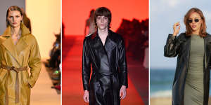 Trench warfare:Christian Kimber at Australian Fashion Week Resort 2024;Michael Lo Sordo;Olivia Molly Rogers in Kookai.