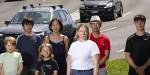 Mary Masters (front) and other West Melbourne residents want to know how thousands of extra vehicles will be managed when the West Gate Tunnel opens.
