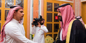 Jamal Khashoggi's son Salah (left),who cannot leave Saudi Arabia,was summoned to meet the Crown Prince on Tuesday.