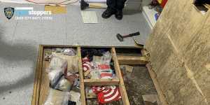 Trapdoor reveals secret drug stockpile under play area at daycare where child died