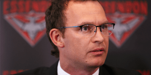 Essendon chief Xavier Campbell questions professionalism of Port Power chairman David Koch