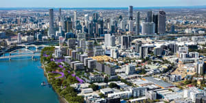 An artist’s impression of a future South Brisbane by development planners Urbis. This is not a council-approved design.