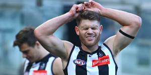 Collingwood’s Taylor Adams will miss the blockbuster clash against Essendon on Anzac Day.