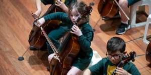 Pupils from St Marys North Public School perform with the Australian Chamber Orchestra for their family and friends.