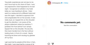 Screenshot of Britney Spears’ Instagram statement.