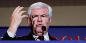 "We are going to contest every place,and we will win"... Republican presidential candidate and former House speaker Newt Gingrich at his Florida primary night party on Tuesday in Orlando,Florida.