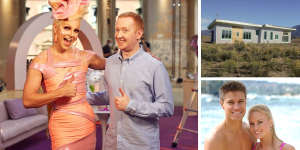 Clockwise from main:Courtney Act and Luke McGregor in Courtney’s Closet,Building Off The Grid and Temptation Island.