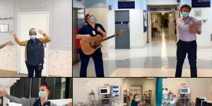 The Royal Melbourne Hospital"scrub choir"sings'I'll Stand by You'
