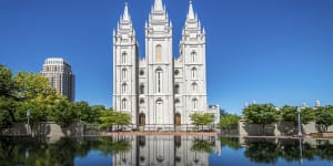 The church’s Salt Lake Temple in Utah.